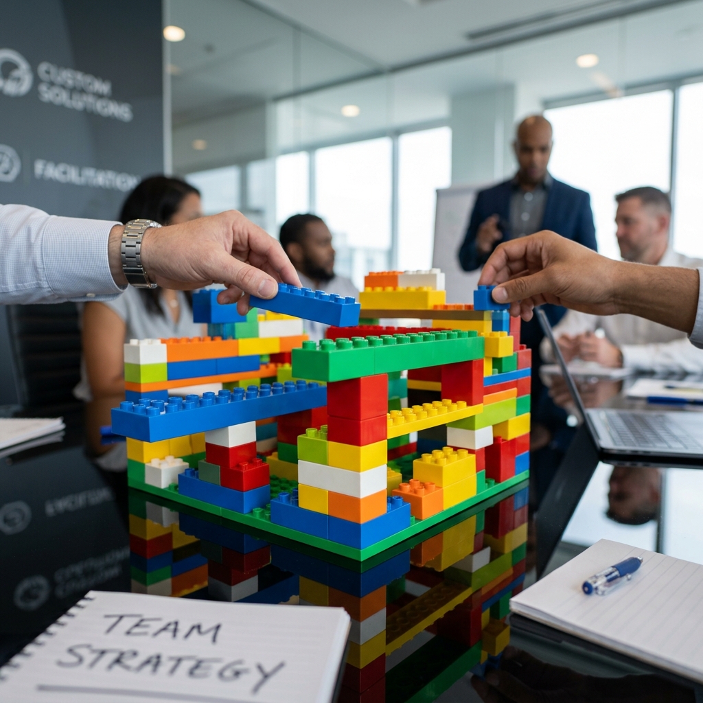 Abstract architectural blocks representing custom strategy and planning
